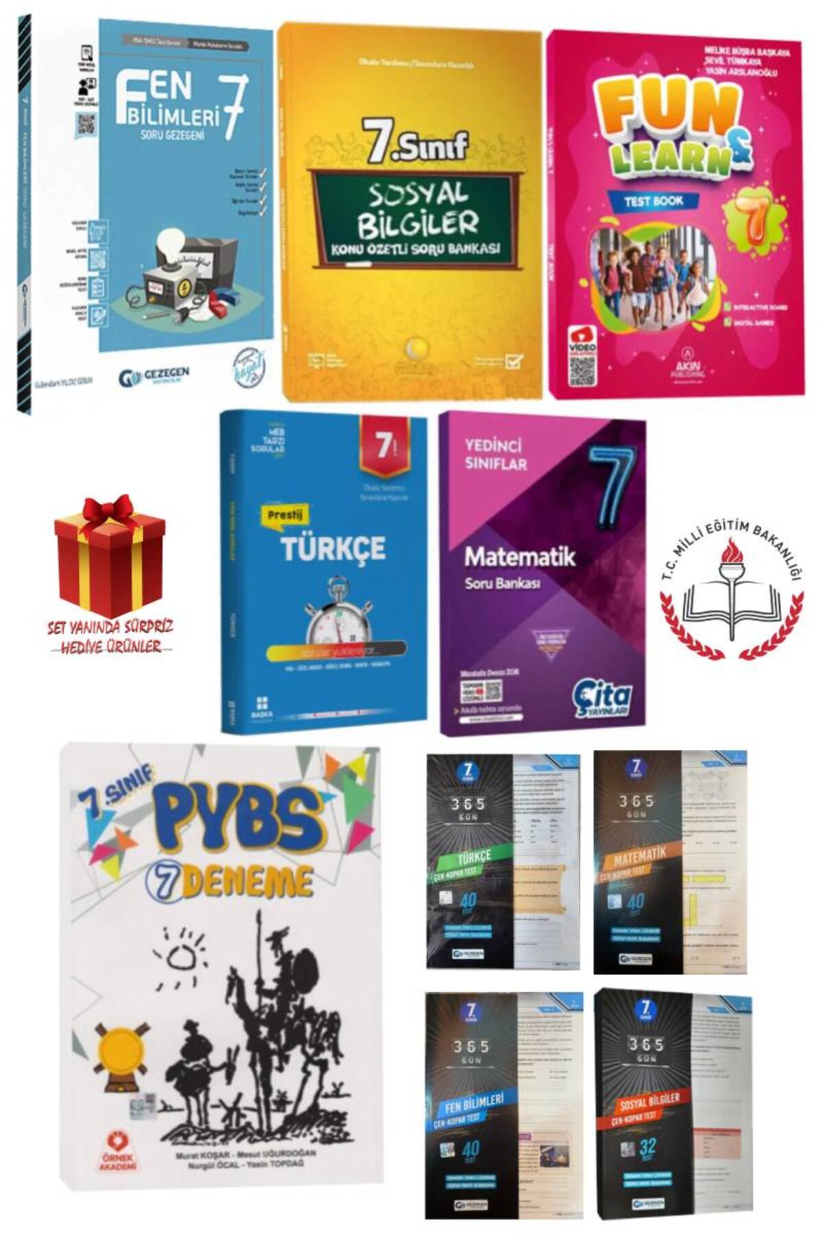 Gezegen Yayıncılık 7. Sınıf Seti: Türkçe+Matematik+Fen Bilimleri+
