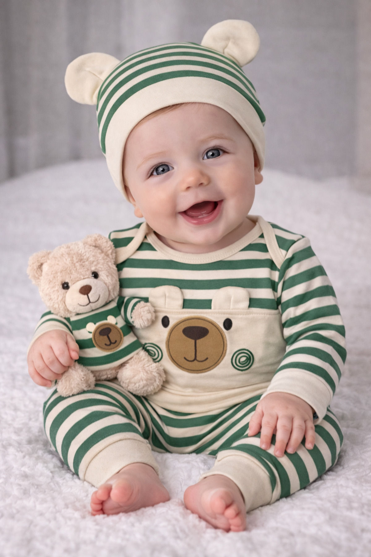 Striped Ears Baby Set