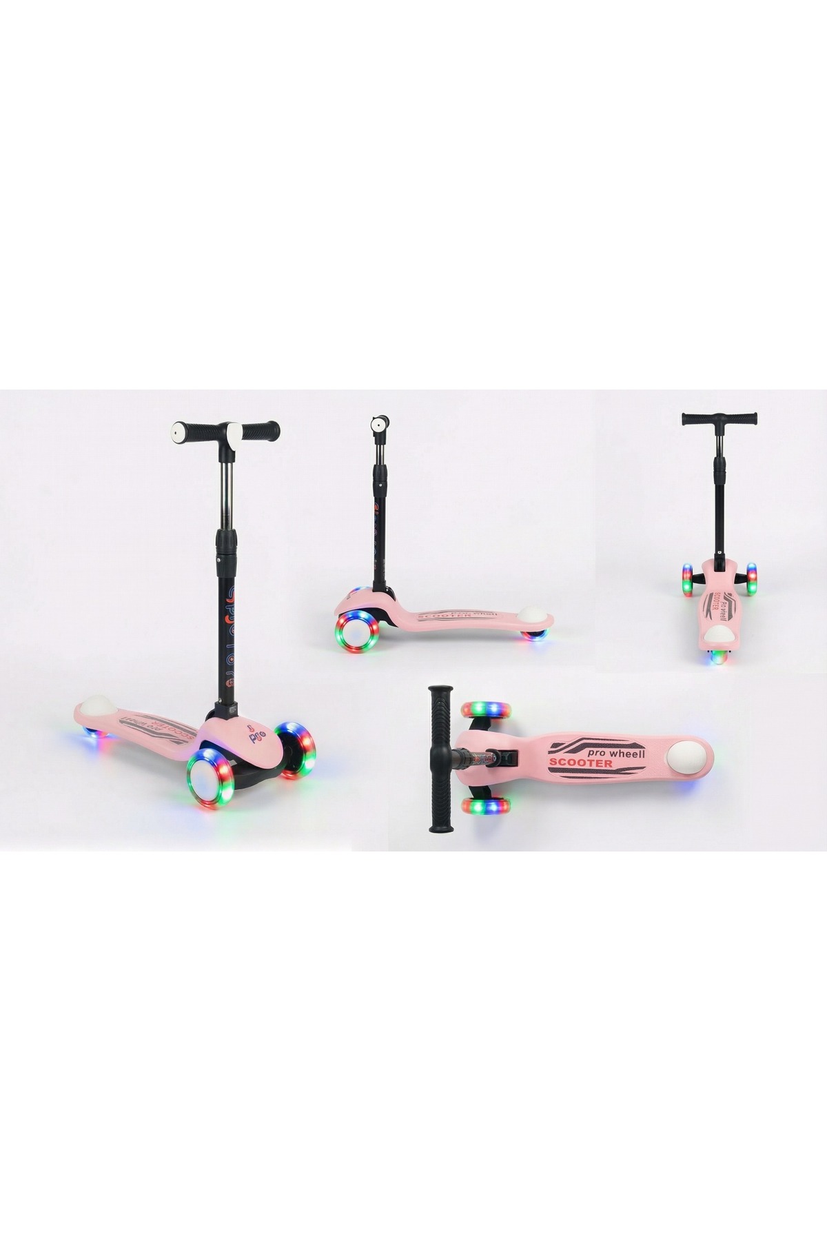 PRO Toys Işık/Ledli Üç Teker Yükseklik Ayarlanabilir ve Katlanabilir Fren Sistemli Çocuk Scooter fotoğrafı 4 (önizleme)