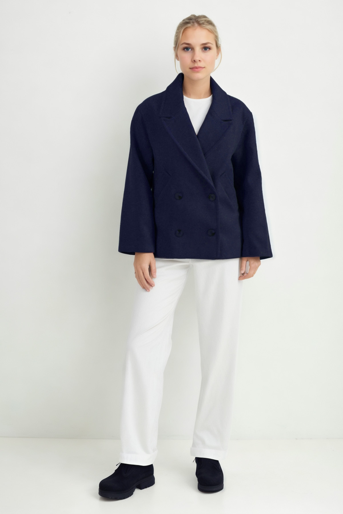 Vitrin  Düğmeli Kısa Kaşe Kaban - Görsel 2