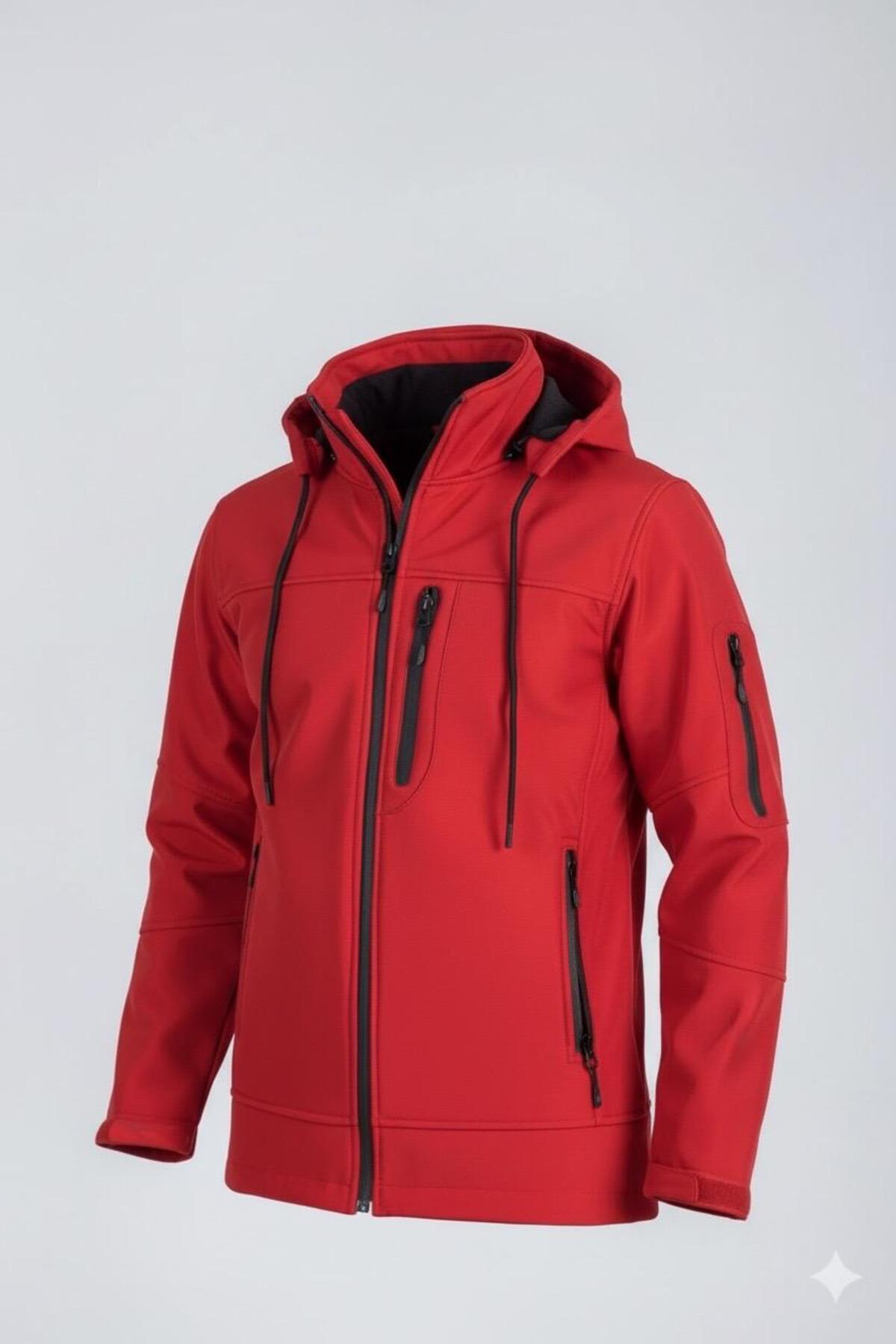 Vatan Tekstil Erkek Slim Fit Softshell Kapüşonlu Erkek Mont Su İtici Rüzgar Geçirmez görsel 4