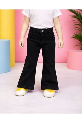 minny max İspanyol Paça Siyah Denim Kot Pantolon Kız Çocuk
