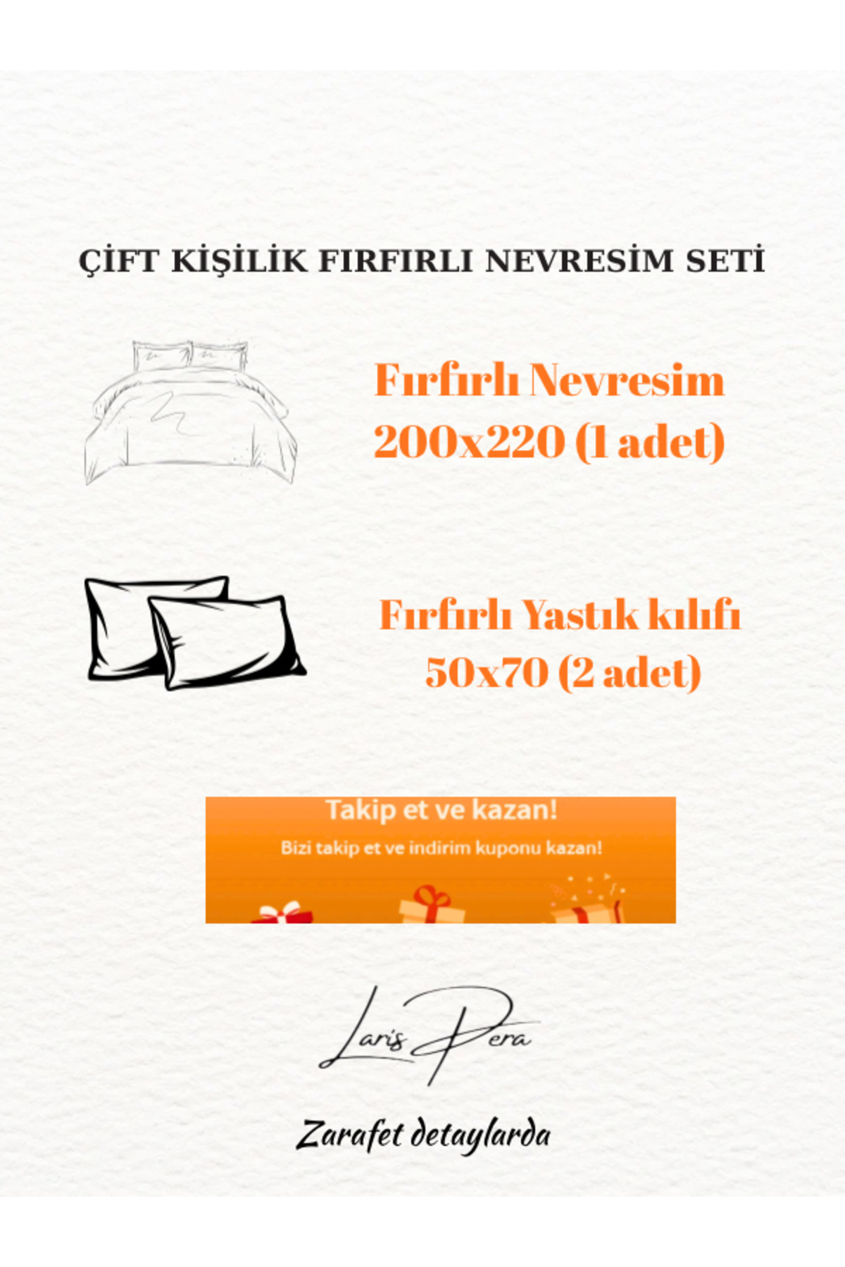 Larispera %100 Pamuk Ranforce Çift Kişilik Fırfırlı Nevresim Seti Fırfırlı, Yumuşak, Nefes Alabilen fotoğrafı 2 (önizleme)