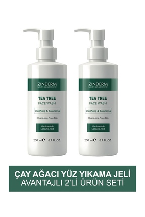 zinderm 2' li Çay Ağacı Yağı & Akne Karşıtı, Salisilik Asitli Yüz Yıkama Jeli...
