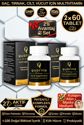 Dr.Sammy's Quarine Saç, Tırnak, Cilt ve Vücut Vitamini - 2'li Avantaj Set (2 ...
