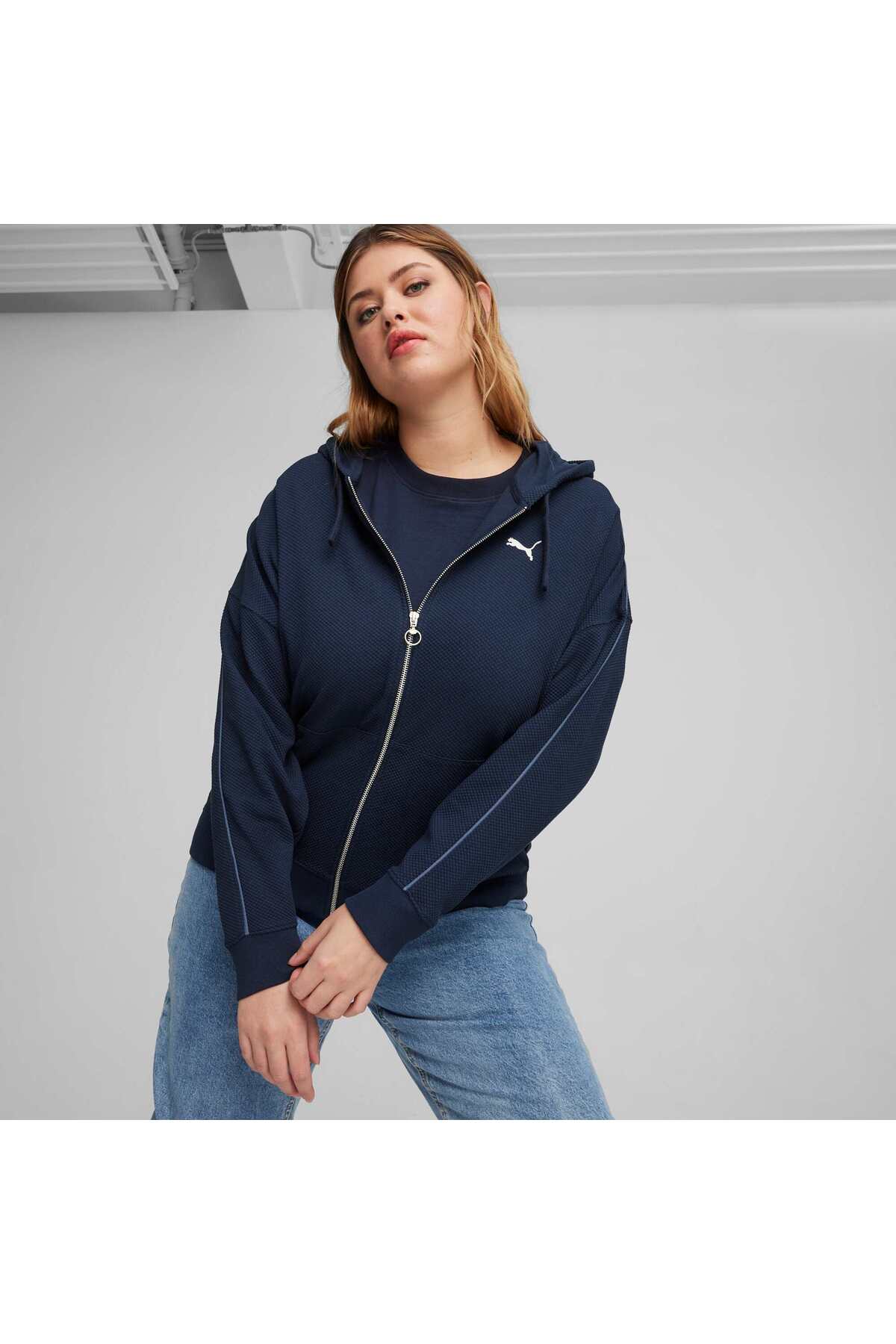 Puma HER Kadın Tam Fermuarlı Kapüşonlu Sweatshirt görsel 5