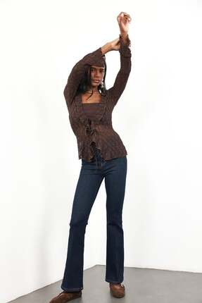 5in1Canpolat Rins Yıkamalı Full Likra Toparlayan Flare Jean 7578