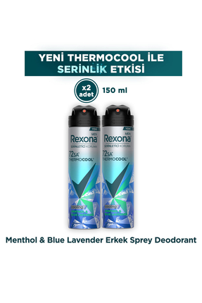 Rexona Men Thermocool Erkek Sprey Deodorant Menthol & Blue Lavender 150 ml x2