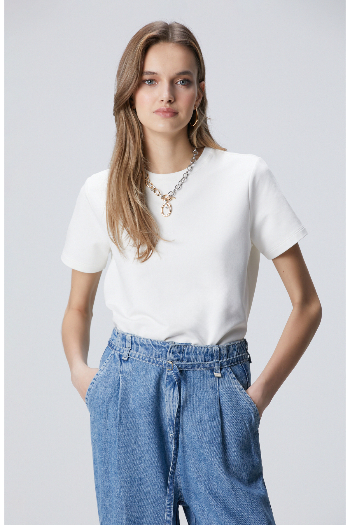 Network Beyaz Basic T-shirt görsel 4