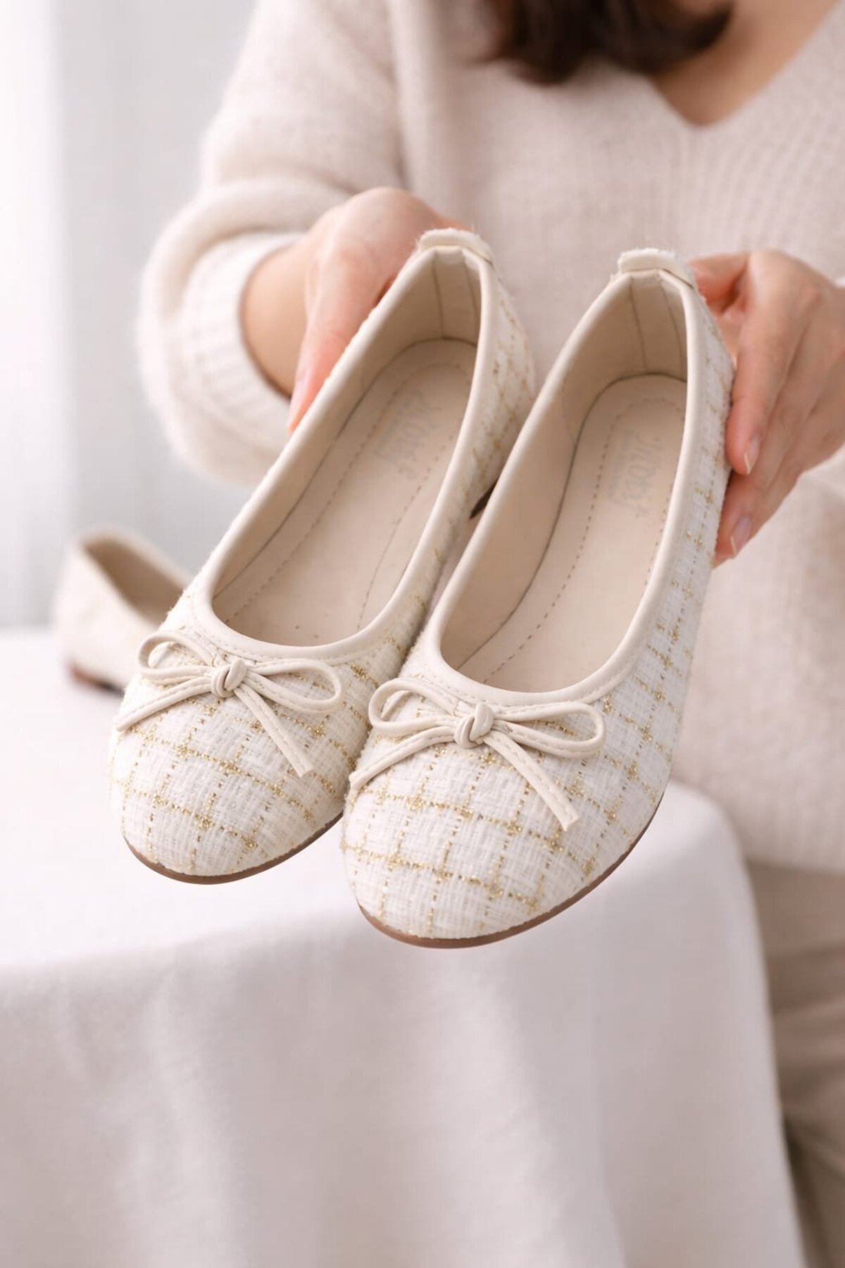 Slipcat  Tüvit Kumaş Mary Jane Babet Şık Tokalı Ortopedik Taban Günlük Ayakkabı - Görsel 3