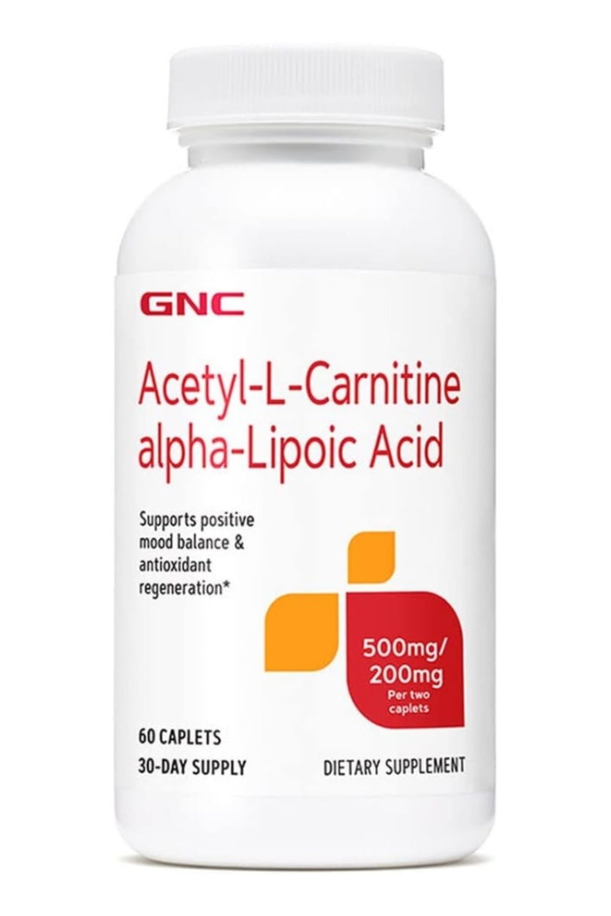 GNC Acetyl-L-Carnitine Alpha-Lipoic Acid 500Mg / 200Mg Supports Positive 60  Count- Trendyol
