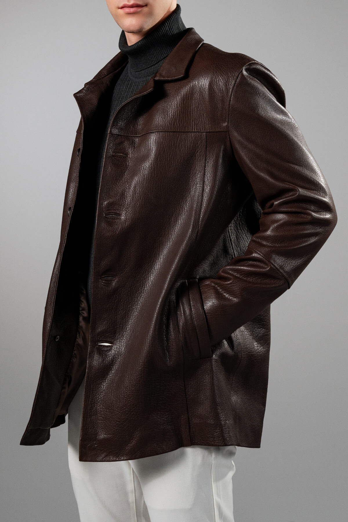 Tamer Tanca  Erkek Hakiki Deri Viski Jumbo Mont - Görsel 2