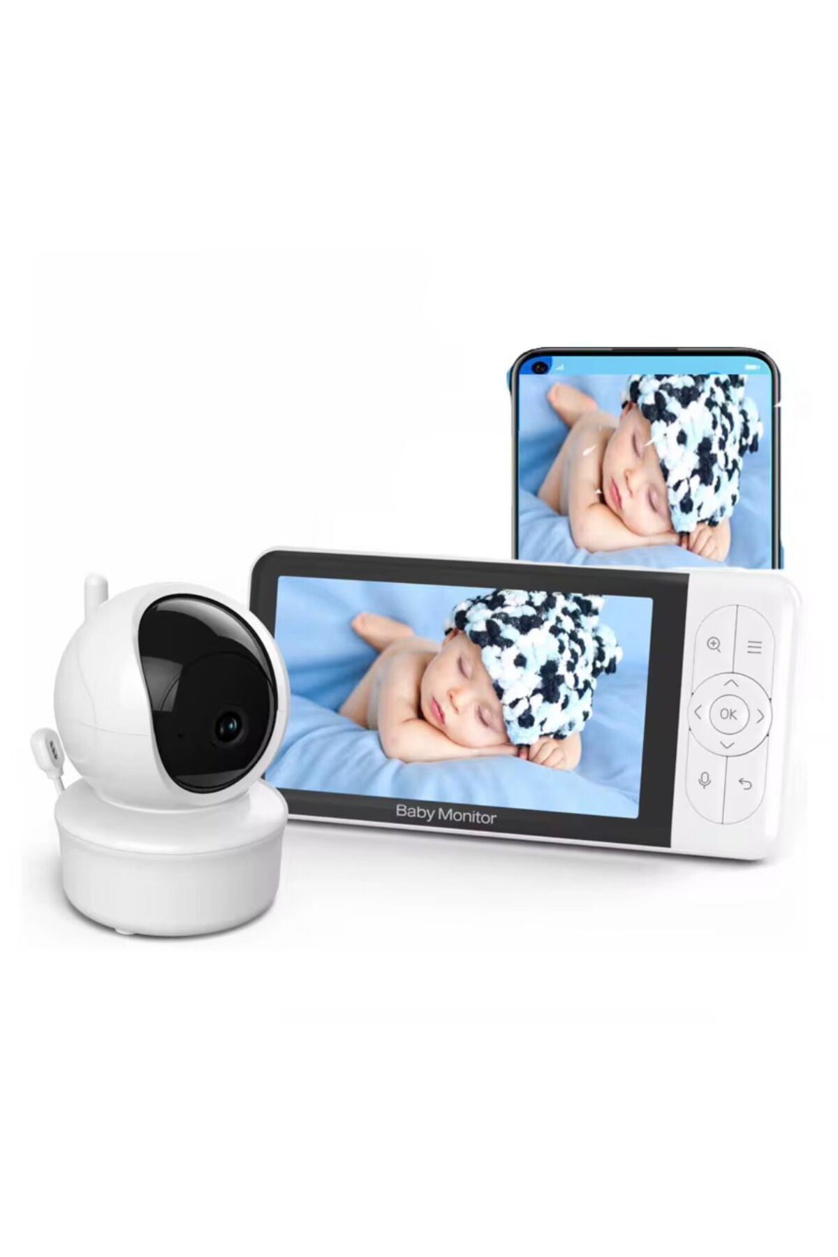 Moxti Bebek Kamerası LCD Ekranlı Gece Görüşlü Bebek Telsizi Bebek Odası Kamerası Monitörü fotoğrafı 3 (önizleme)