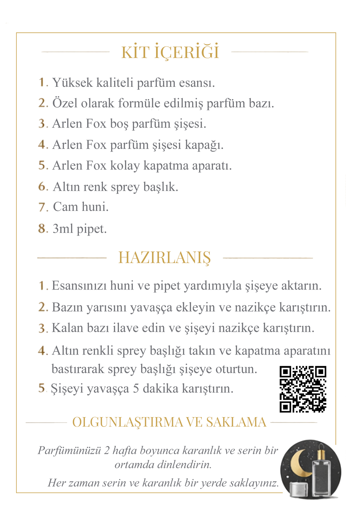 Nocturne Resin Premium Parfüm Hazırlama Kiti | Tütsülü & Reçinemsi Unisex Koku