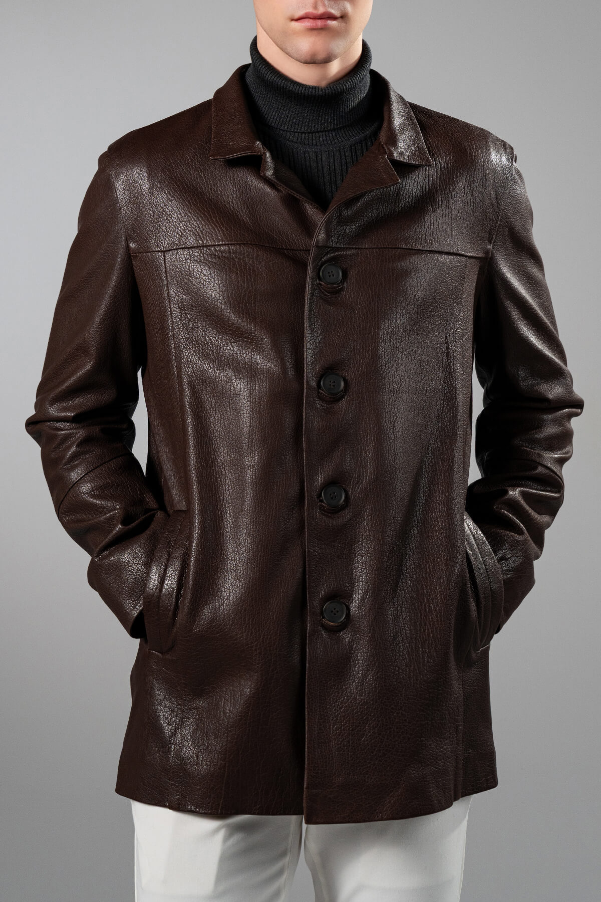 Tamer Tanca  Erkek Hakiki Deri Viski Jumbo Mont - Görsel 5