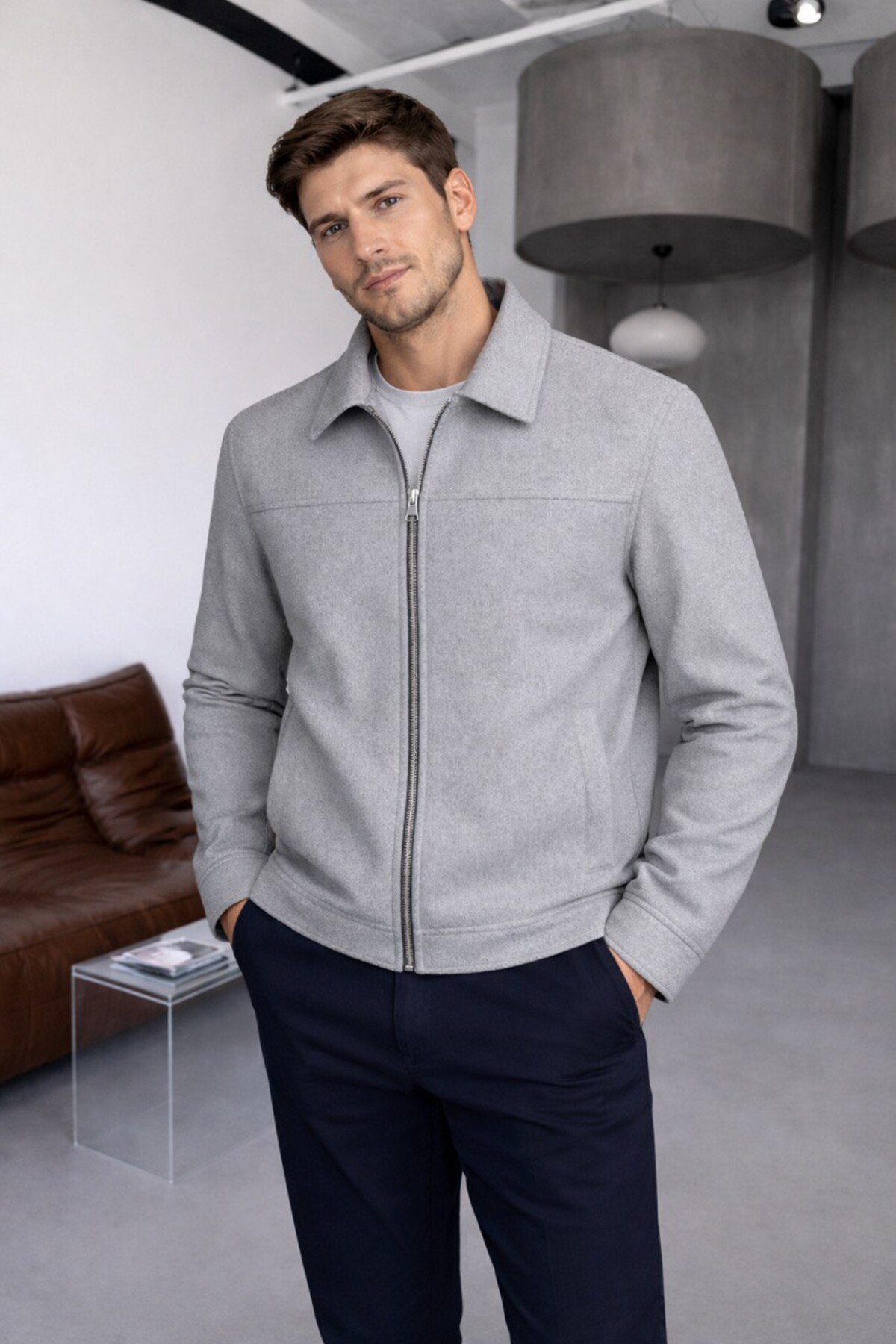 BASEL.CO  Old Money Dolgun Kumaş Tüylenmez Basic Kaşe Ceket - Görsel 3