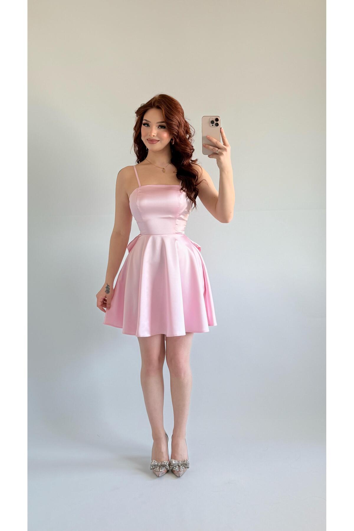 AYŞENUR DİNÇER  Linda Fiyonk Gül Kurusu Elbise