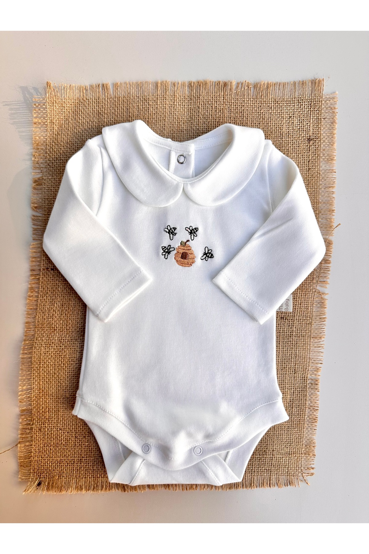 Honey Bee Embroidered Snap Body - 100% Cotton