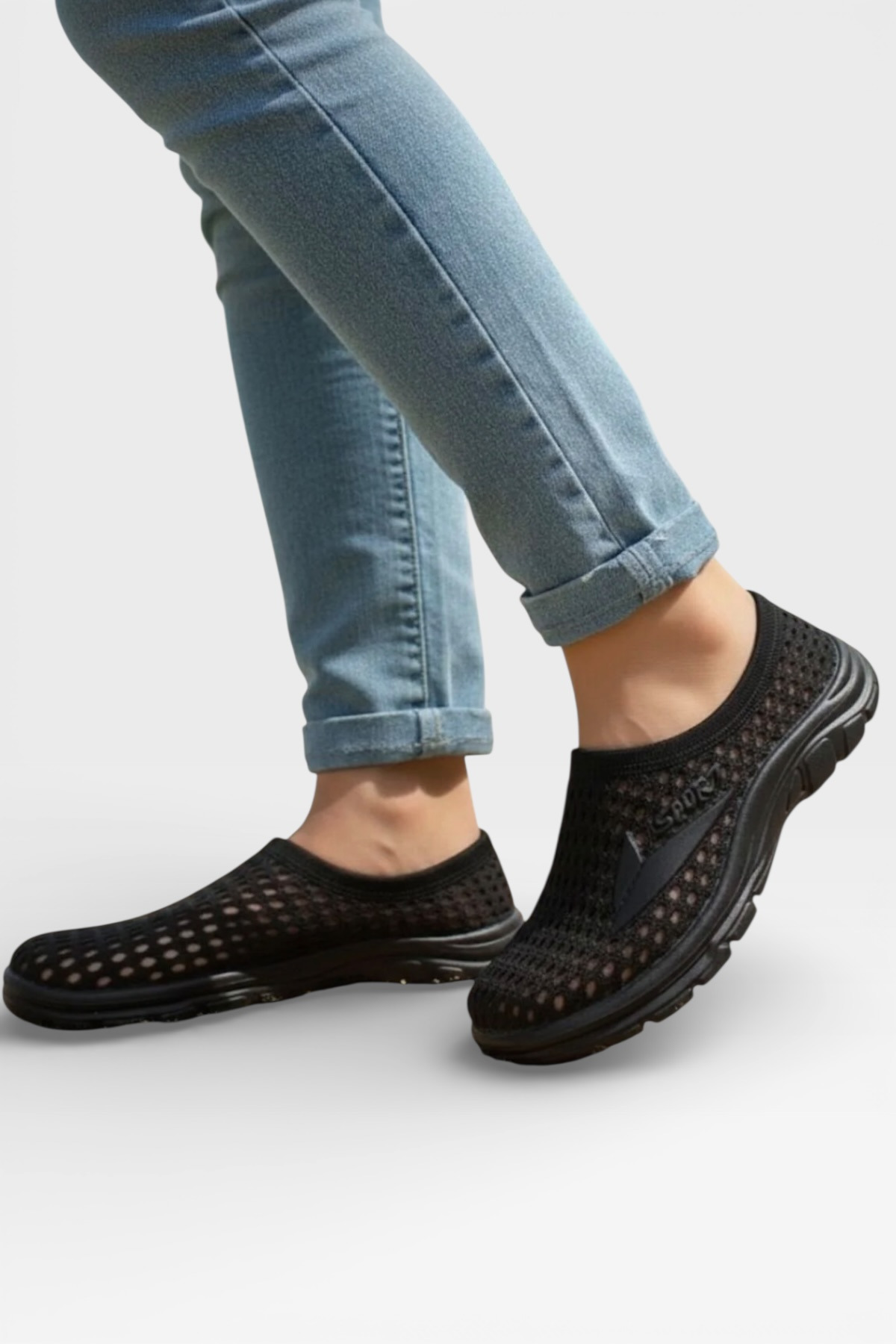 Liger Unisex Yazlık Çok Amaçlı Havuz Plaj Bahçe Anatomik Yumuşak Taban Günlük Ayakkabı SİYAH görsel 3