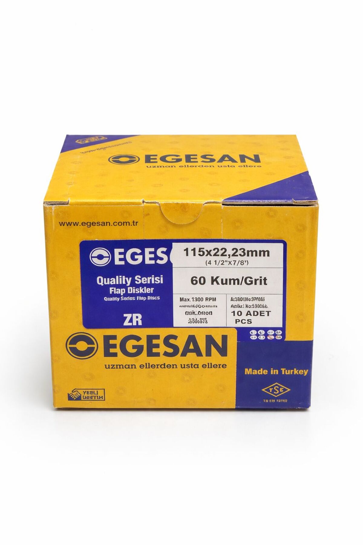 Egesan ZR Flap Disk 115x22,23 mm - 60 Kum - Zımpara Diski 1 KUTU