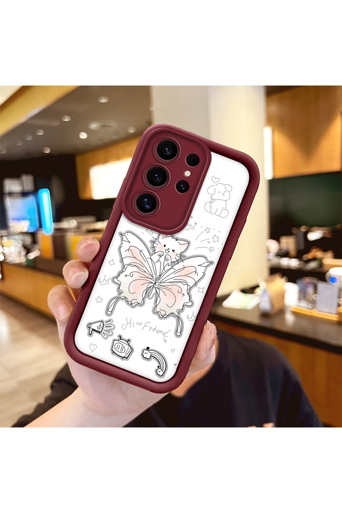 Butterfly Pattern Silicone Material Phone Case Shockproof Compatible with Samsung Galaxy S25 Ultra