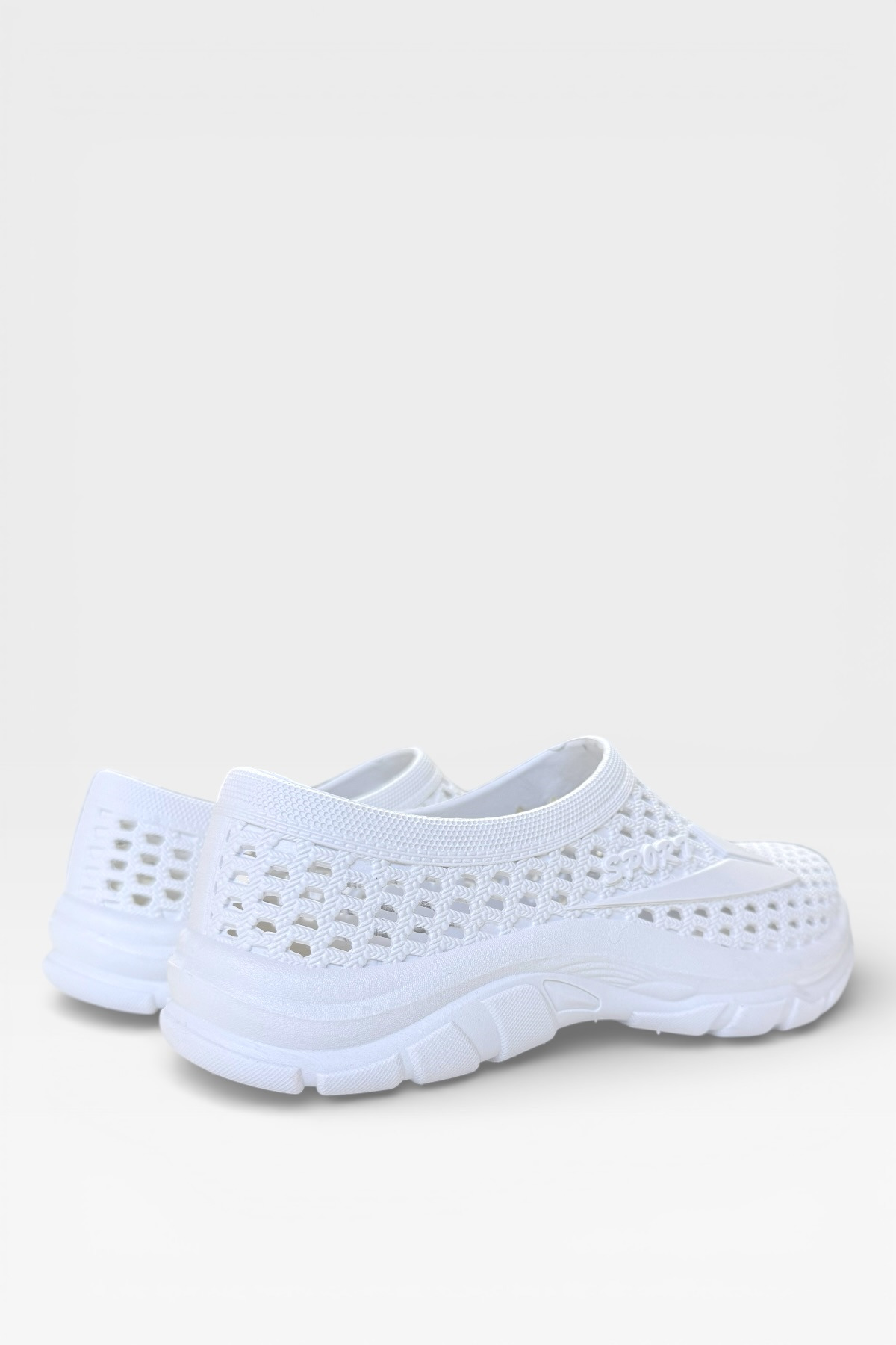 Liger Unisex Yazlık Çok Amaçlı Havuz Plaj Bahçe Anatomik Yumuşak Taban Günlük Ayakkabı BEYAZ görsel 5