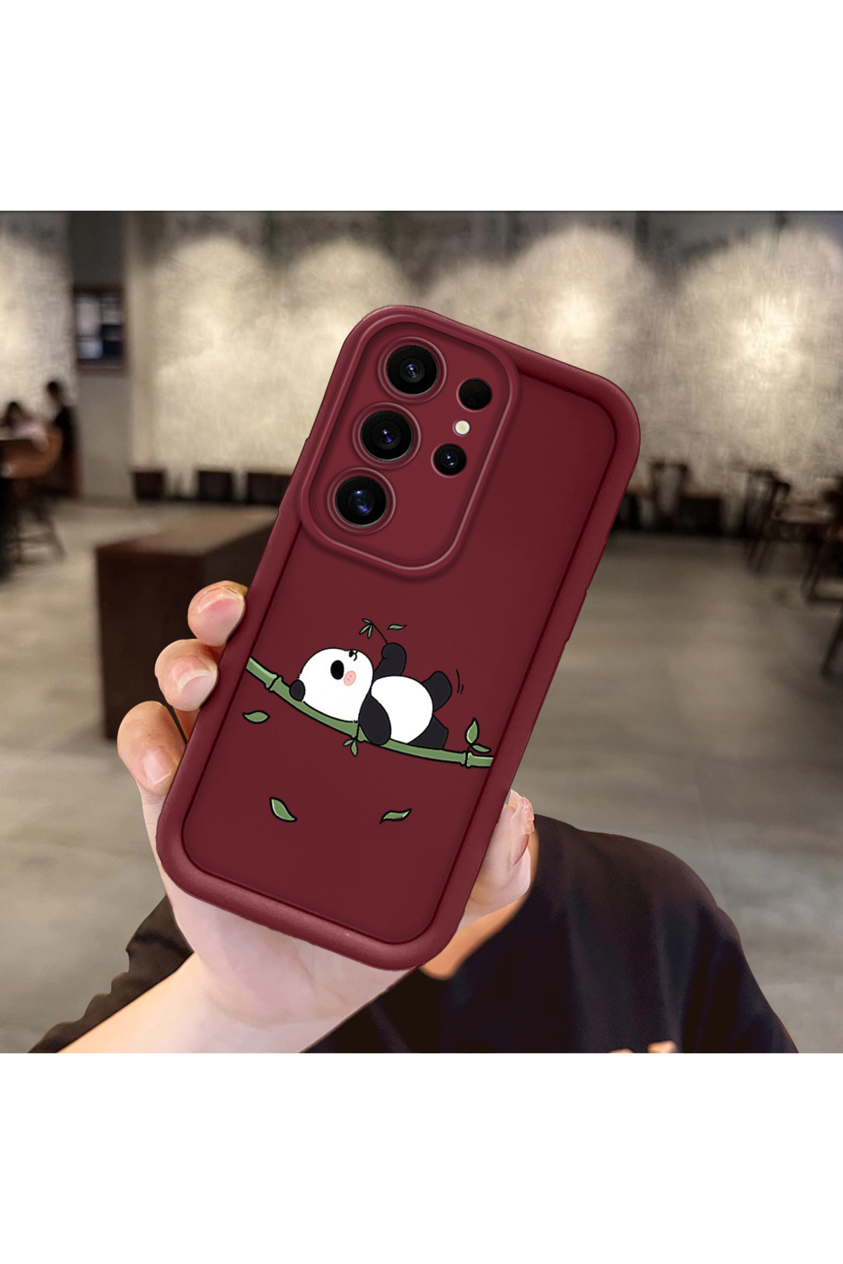 Silicone Material Shockproof Phone Case Panda Pattern Compatible with Samsung Galaxy S25 Ultra