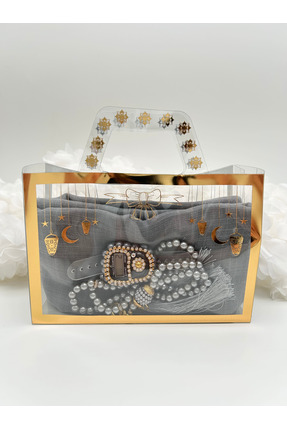 LenaToptan 1 Adet Ramazan Temalı Çanta İçerisinde Flamlı örtü Tesbih ve Taşlı...