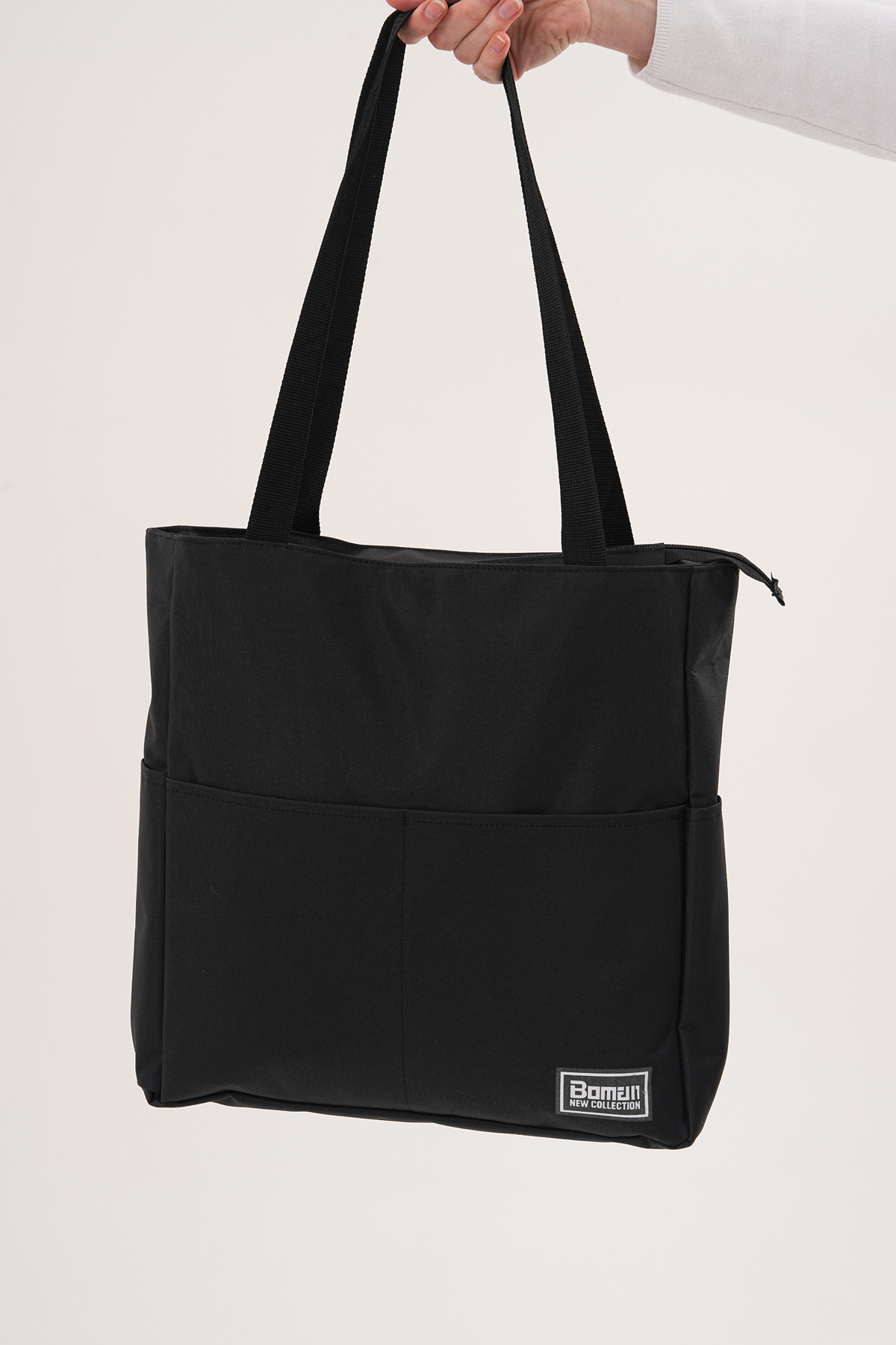 Boman  Geniş Hacimli Fermuarlı Çok Gözlü Kanvas Bez Spor, Okul, Günlük Çanta - Görsel 6