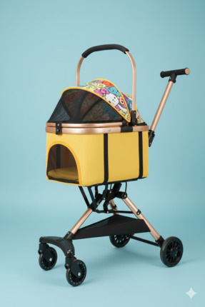 Tasma Market Rose Gold Lüks Kedi Köpek Arabası - 3 in 1 Fonksiyonel Çıkarılab...