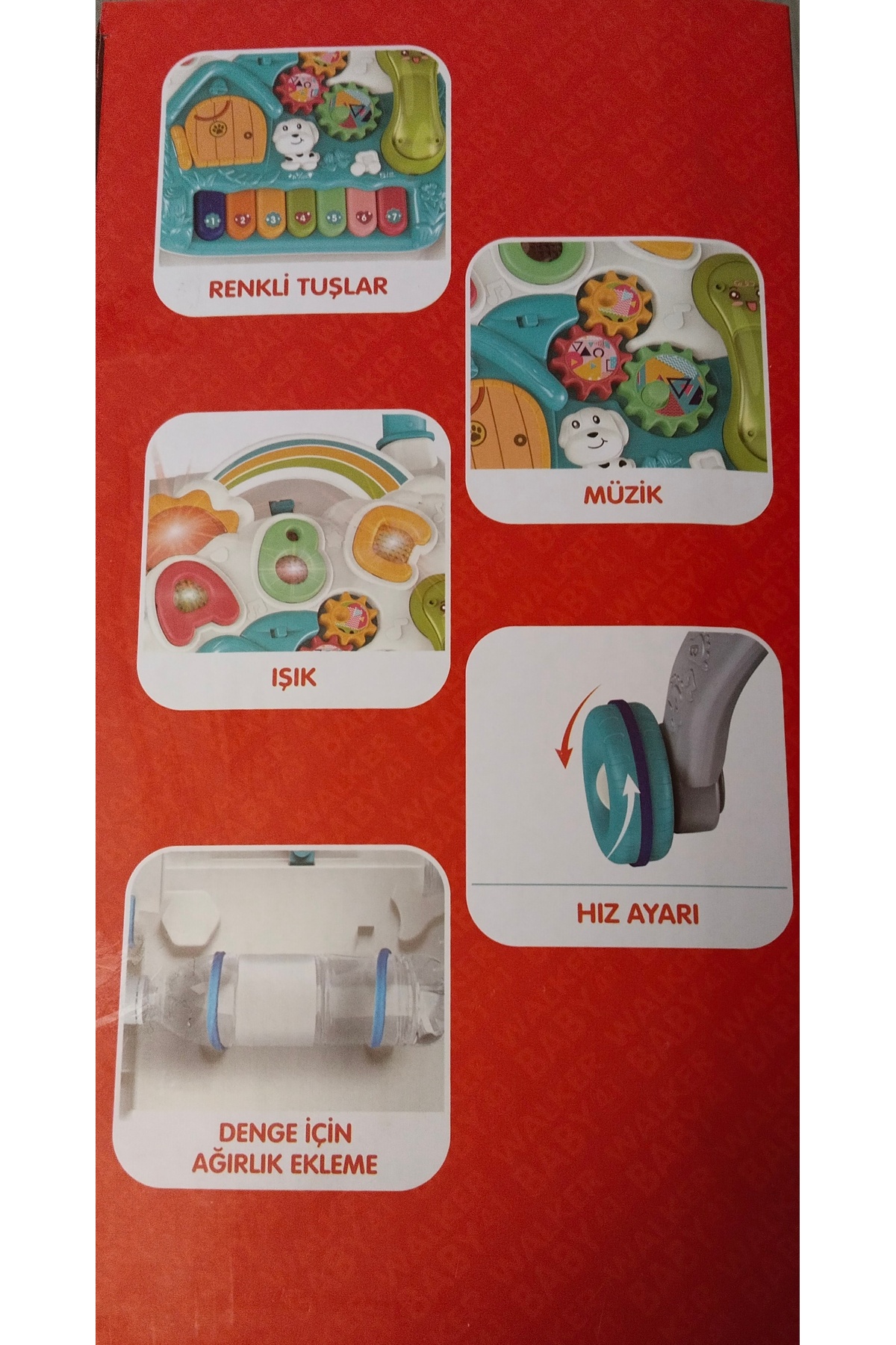 FEYSSHOP 4'ü 1 Arada Eğitici Bebek İlk Adım Arabası -Müzikli Piyanolu Aktivite Masası ve Yürüteç fotoğrafı 4 (önizleme)