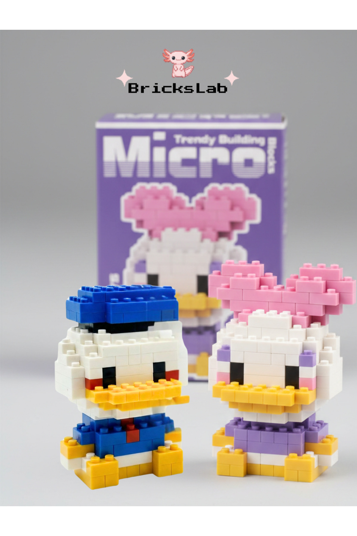 Bricks Bebek Donald & Daisy Duck Mini Figür Seti 3D Puzzle – Mini