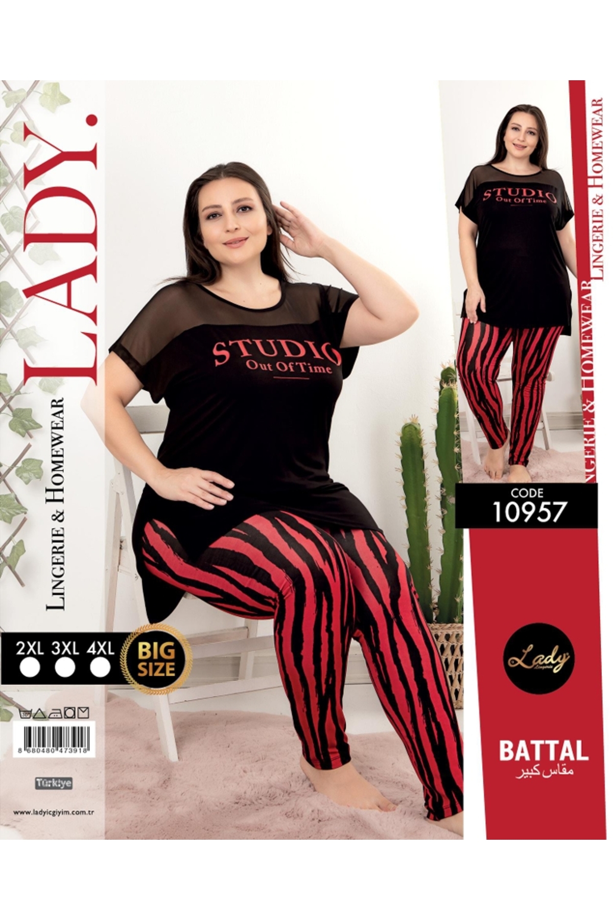 NightLove Kadın Battal Boy Gecelik Takımı