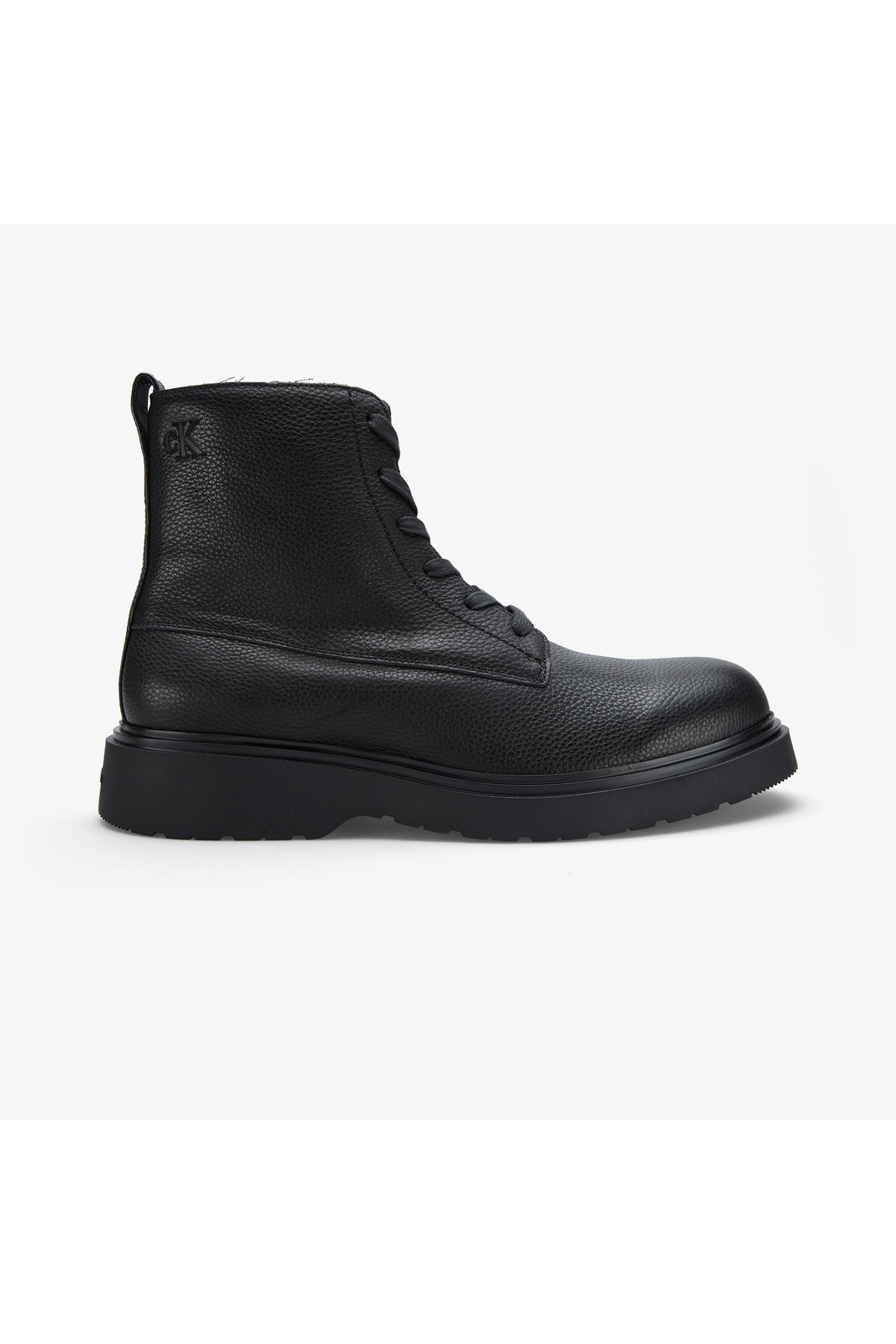 کلوین کلاین چکمه‌های چرمی مردانه مشکی Combat Essential Lace Up Zip