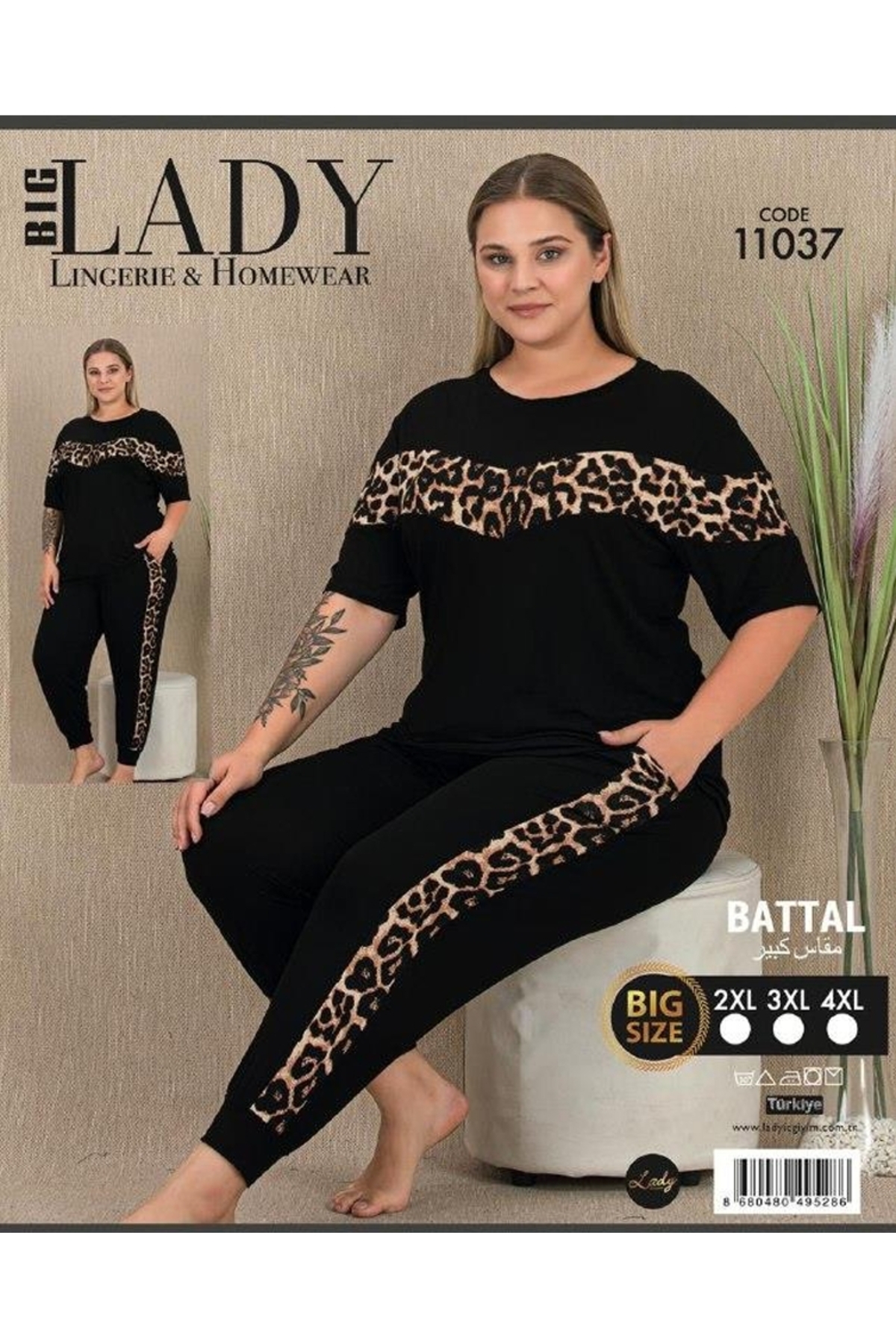 NightLove Kadın Battal Boy Gecelik Takımı