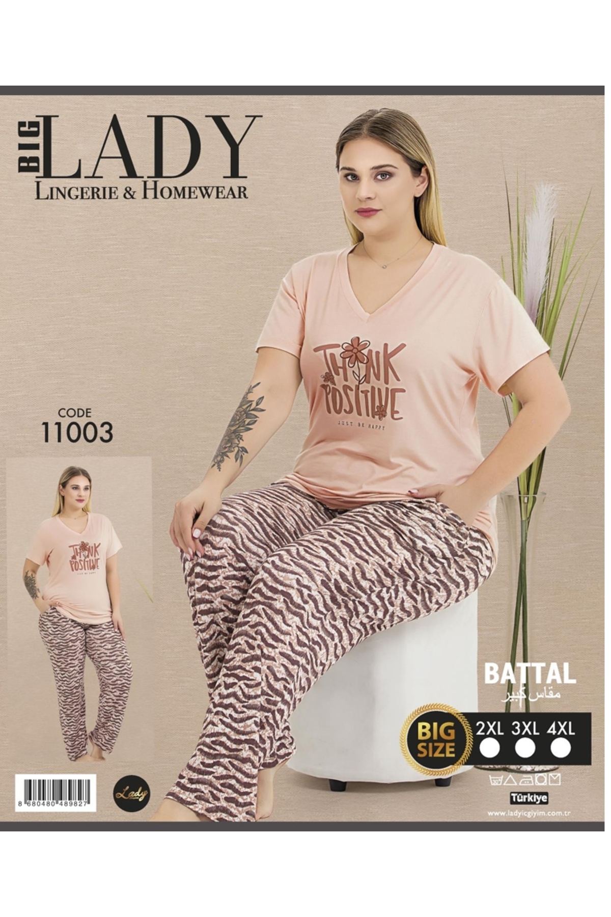 NightLove Kadın Battal Boy Gecelik Takımı