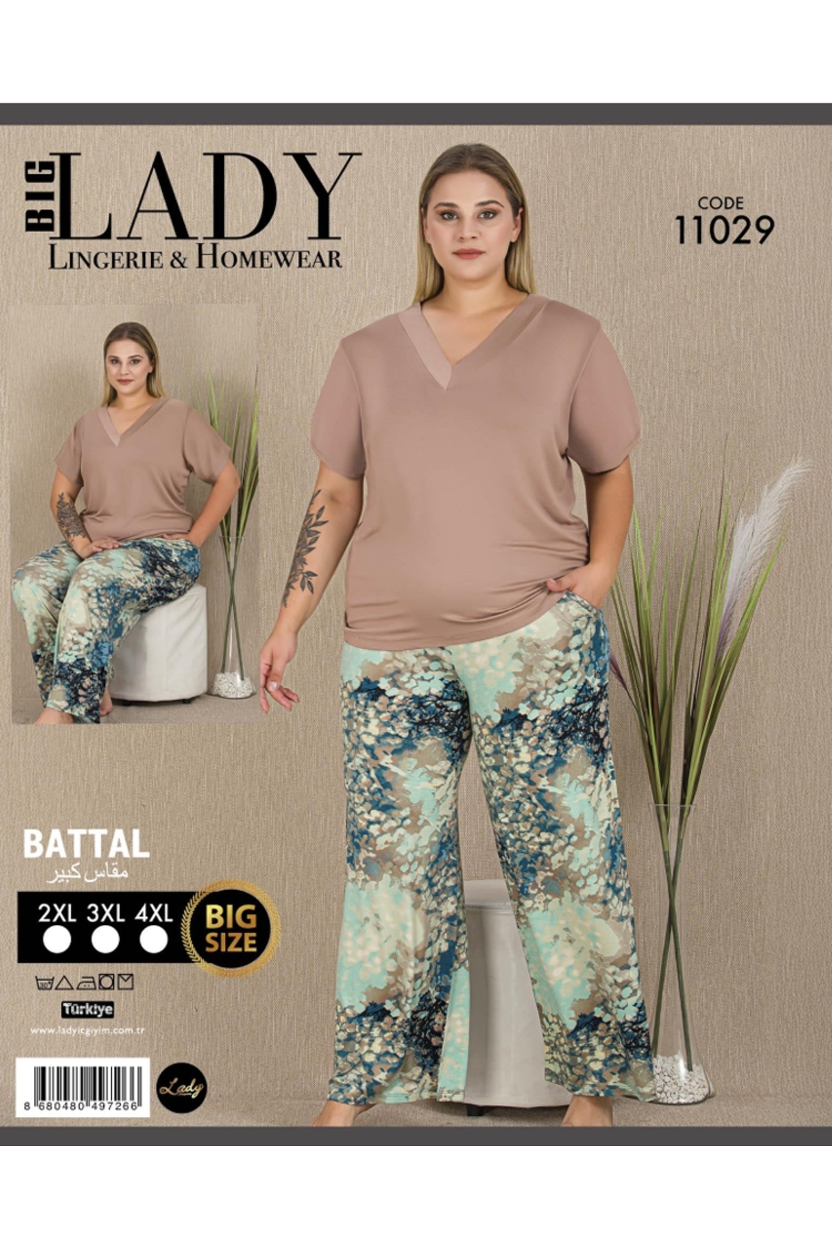 NightLove Kadın Battal Boy Gecelik Takımı