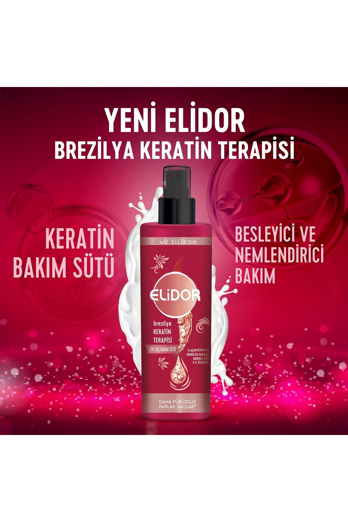 Sıvı Saç Bakım Sütü Brezilya Keratin Terapisi Hidrolize Keratin Marula Yağı E Vitamini 200 ml — TYCBD1687B2C215E08E16C500 — تصویر 3 از 3