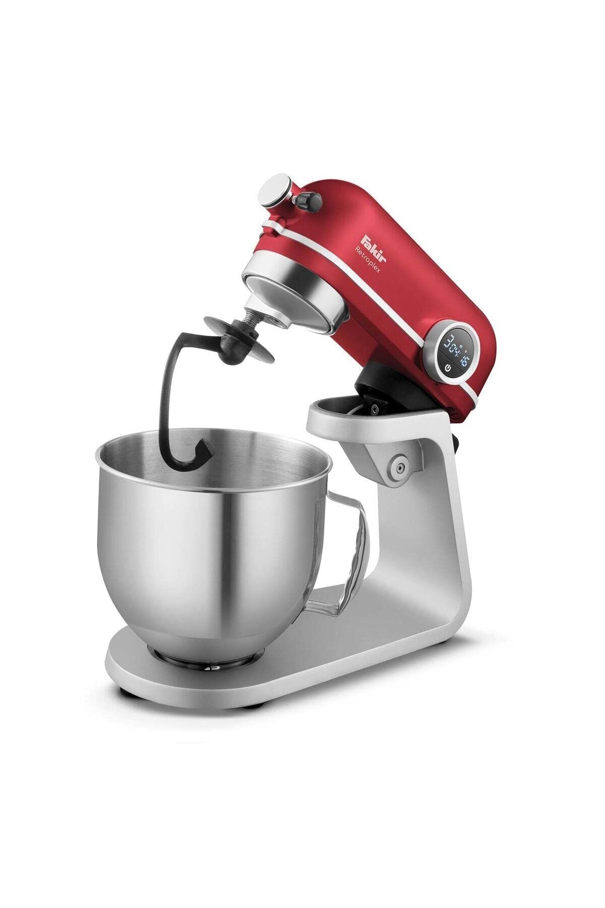 E&D Collection Retroplex Mutfak Robotu, Yoğurucu, 800W, 5.2 L Hazne, Paslanmaz, Rouge fotoğrafı 2 (önizleme)