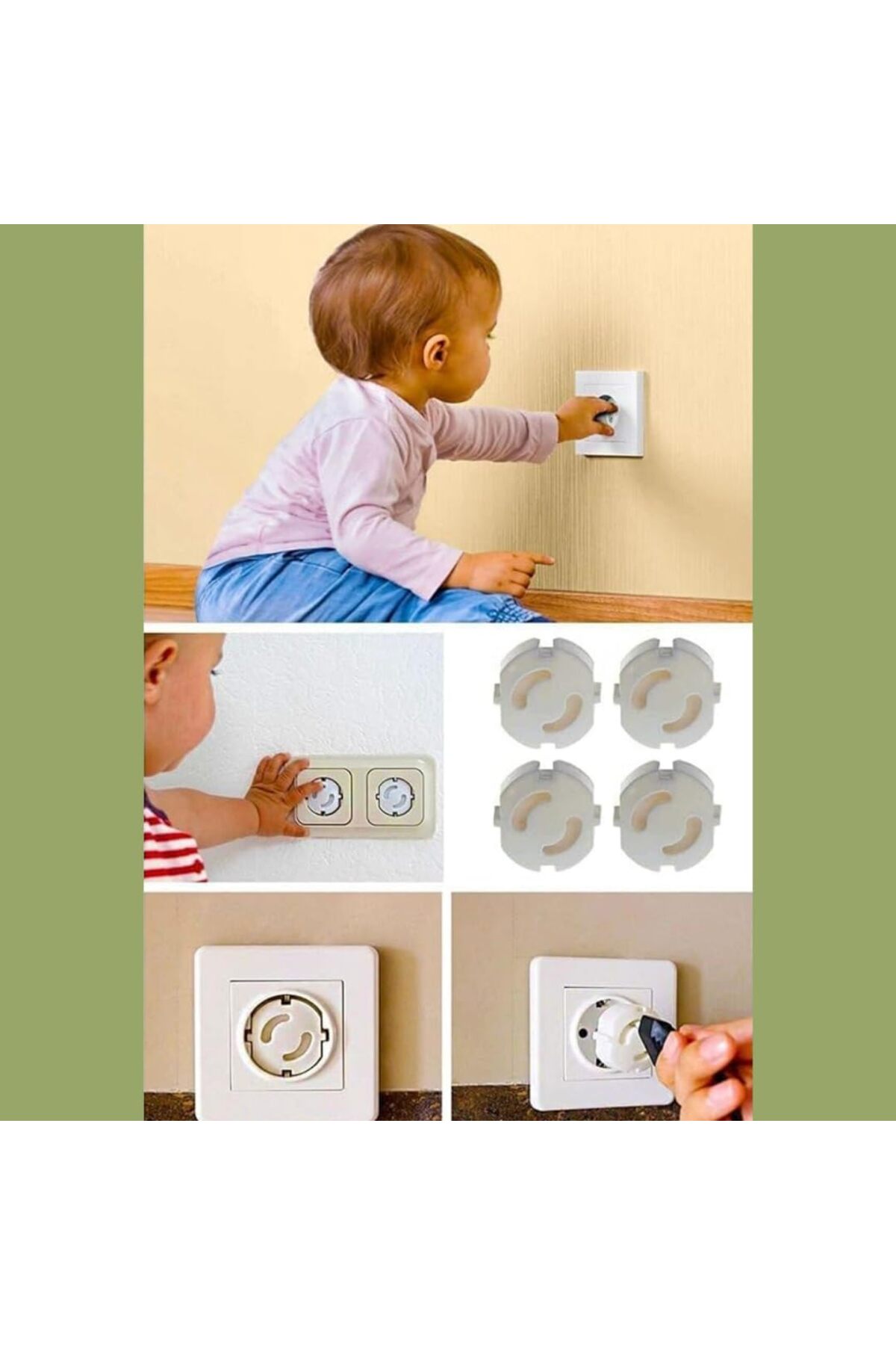 E&D Collection Bebek Priz Koruyucu Plastik Priz Kapatıcı Çocuk Güvenliği Priz Koruma Emniyet Kilidi (4) fotoğrafı 3 (önizleme)