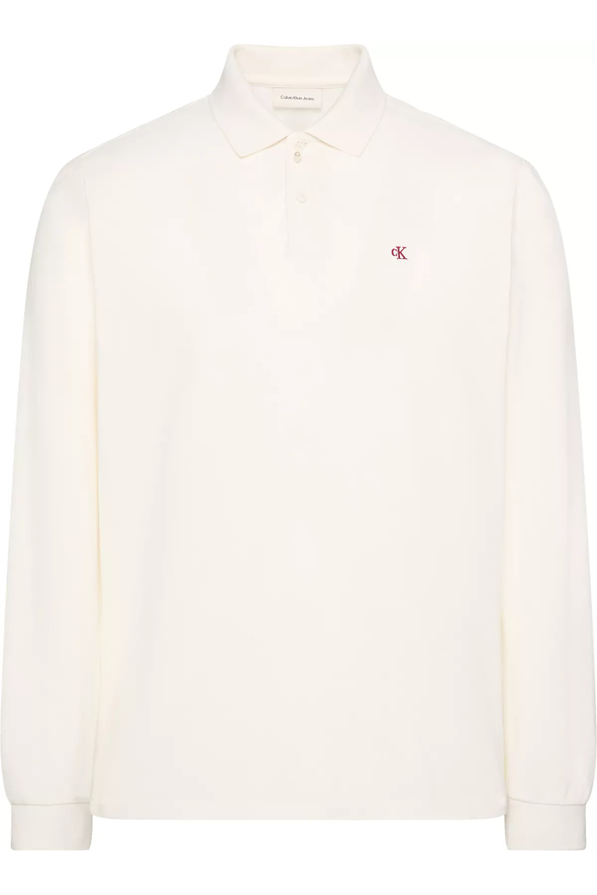 کلوین کلاین تی‌شرت مردانه آستین بلند یقه گرد سفید طرح پولو مدل LV04RE201G-YBH
