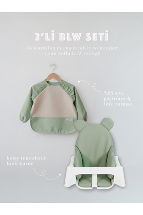 Dear Deer Love 2'li BLW Beslenme Seti - Bebek Mama Sandalyesi Minderi ve Uzun...