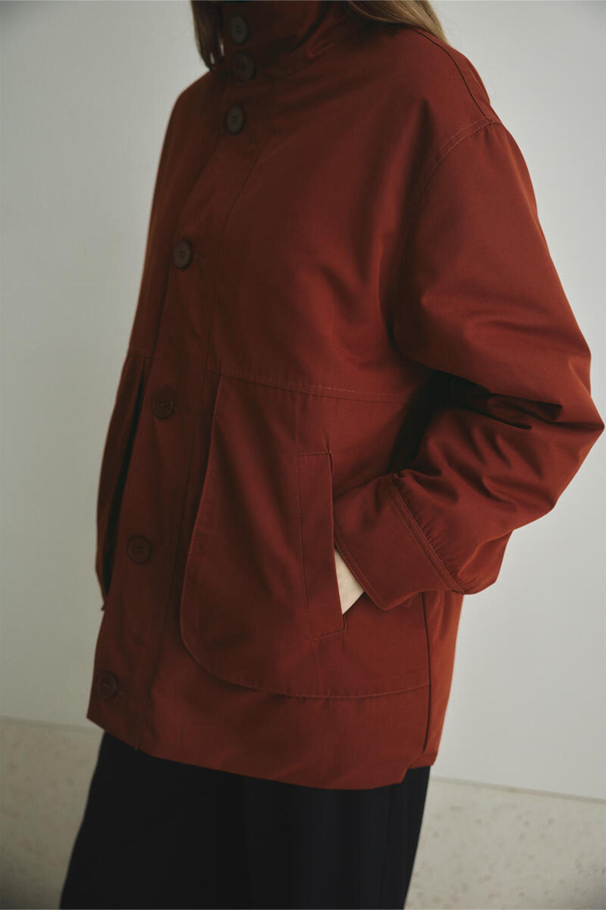 BE BLUE  SICAK KIRMIZI KÖRÜK CEPLİ MONT - Görsel 4