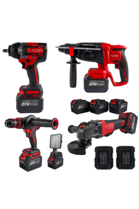 ADDEN Şarjlı Hilti Seti 5’li Akülü Somun Sökme Vidalama Kırıcı Delici Taşlama