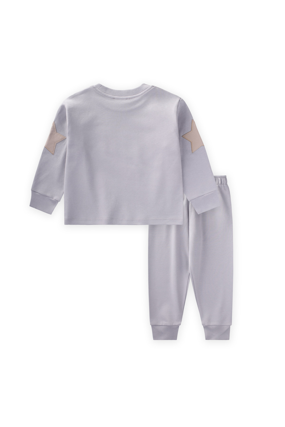 Cigit Uzay Aracı Aplikeli Pijama Takım 2-8 Yaş Gri fotoğrafı 3 (önizleme)