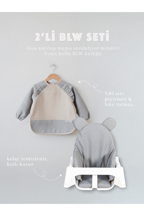Dear Deer Love 2'li BLW Beslenme Seti - Bebek Mama Sandalyesi Minderi ve Uzun...