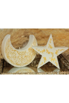 EL YAPIMI Doğal Soyawax Ay ve Yıldız Figürlü Tabaklı Hediyelik Mum - Ramazan ...