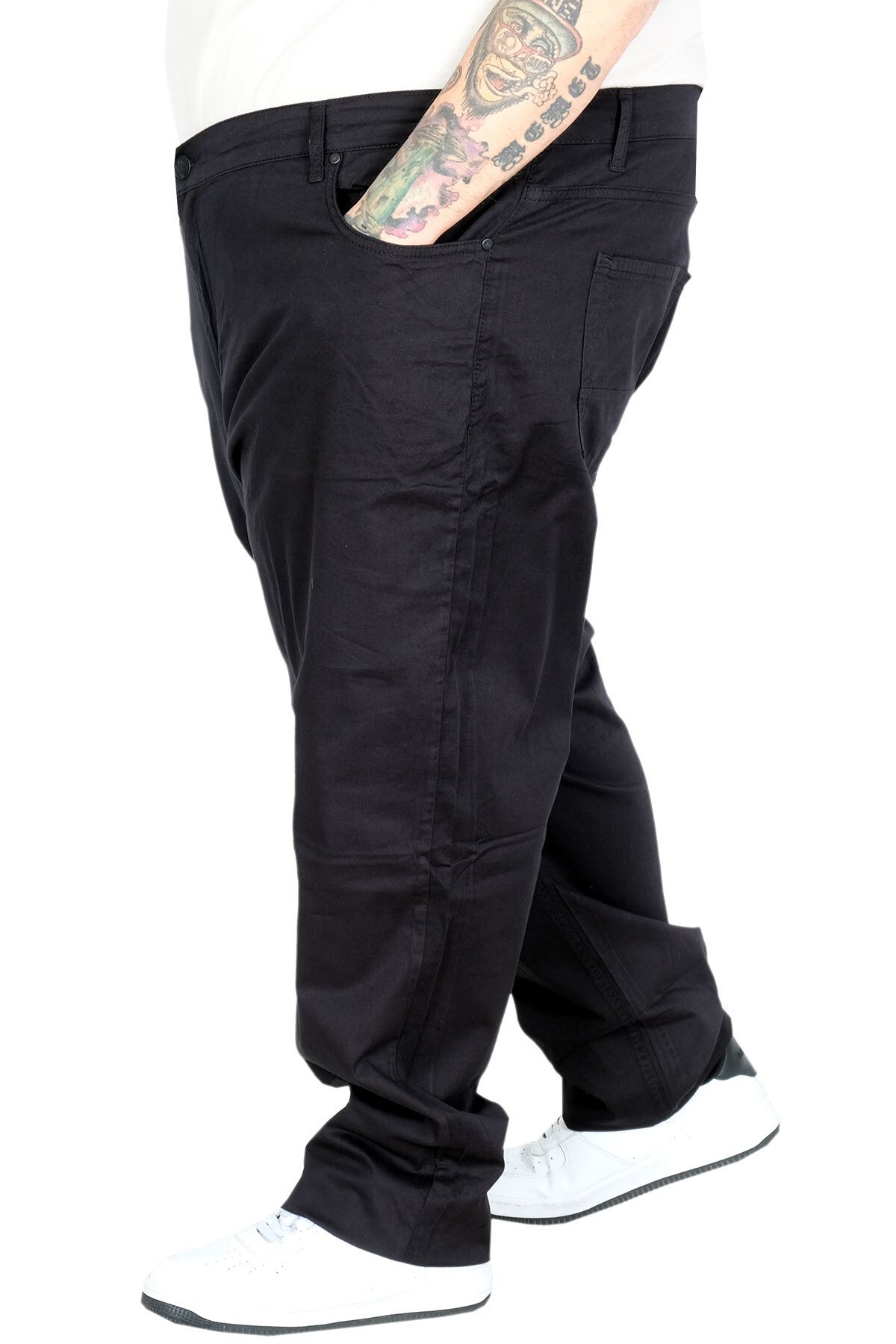 ModeXL Mode XL Büyük Beden Erkek Keten 5 Cepli Barcelona Pantolon 25902 SIYAH görsel 2