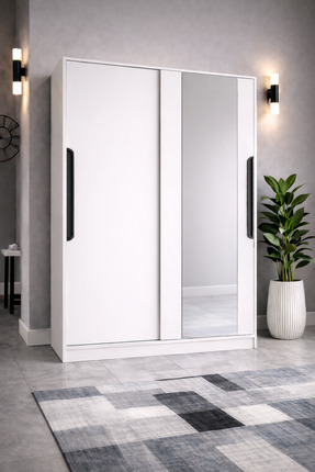 Abre Abre3026 BEYAZ AYNALI SÜRGÜ PORTMANTO VESTİYER