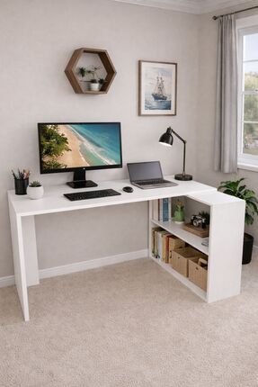 258 MoLife Ren Çalışma Masası , Bilgisayar Masası Kitaplıklı